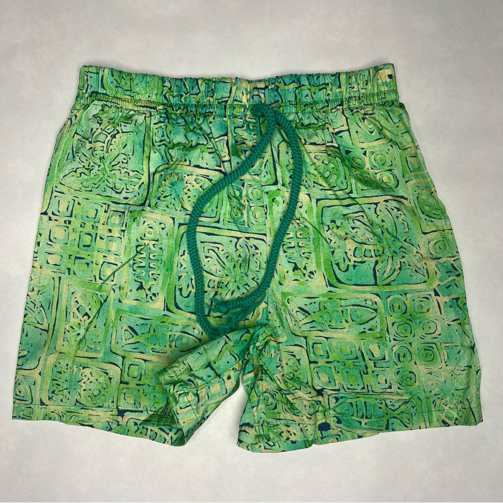 Boys vintage Pacific Connections‎ geometric 90’s print swimming trunks shorts 3T